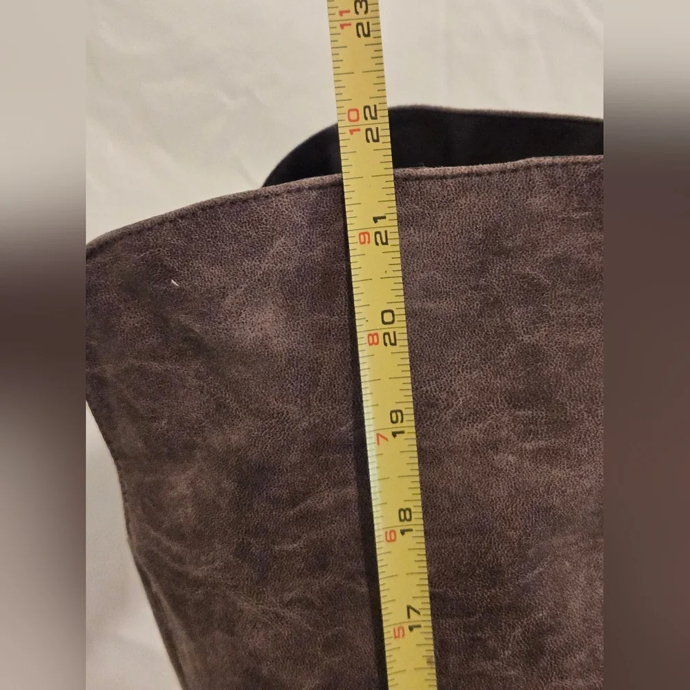 Qupid Over-the-Knee Suede Boots in Dark Brown